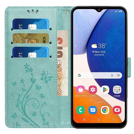 Klapkové puzdro pre Samsung Galaxy A55 5G, Wallet, Butterfly, fialové