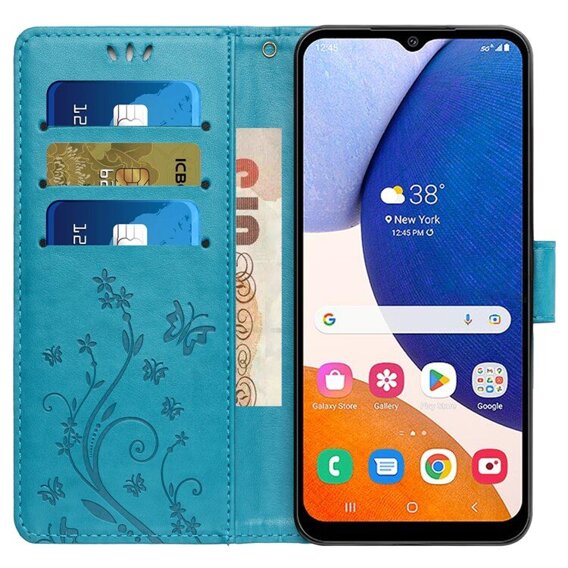 Klapkové puzdro pre Samsung Galaxy A55 5G, Wallet, Butterfly, fialové