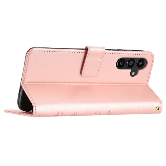 Klapkové puzdro pre Samsung Galaxy A55 5G, Wallet, Butterfly, fialové