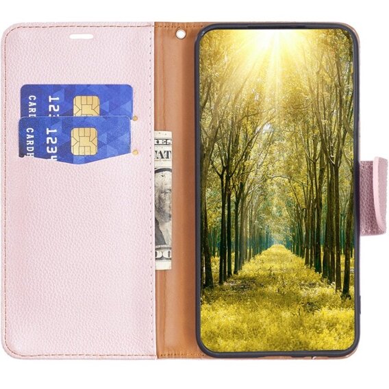 Klapkové puzdro pre Samsung Galaxy A55 5G, Wallet Litchi Leather, ružové