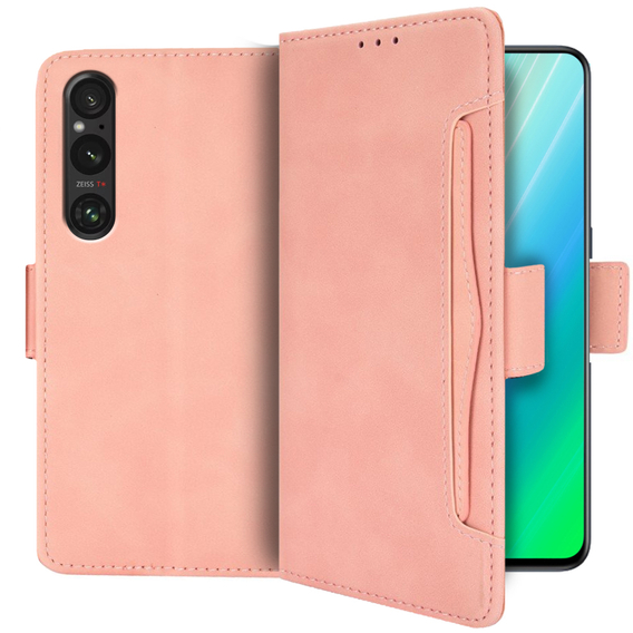 Klapkové puzdro pre Sony Xperia 1 V, Card Slot, ružové