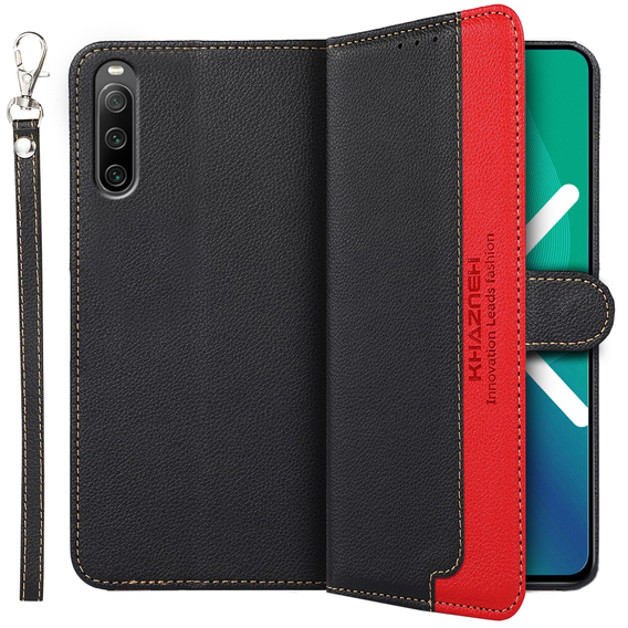 Klapkové puzdro pre Sony Xperia 10 IV, KHAZNEH RFID Case, čierne