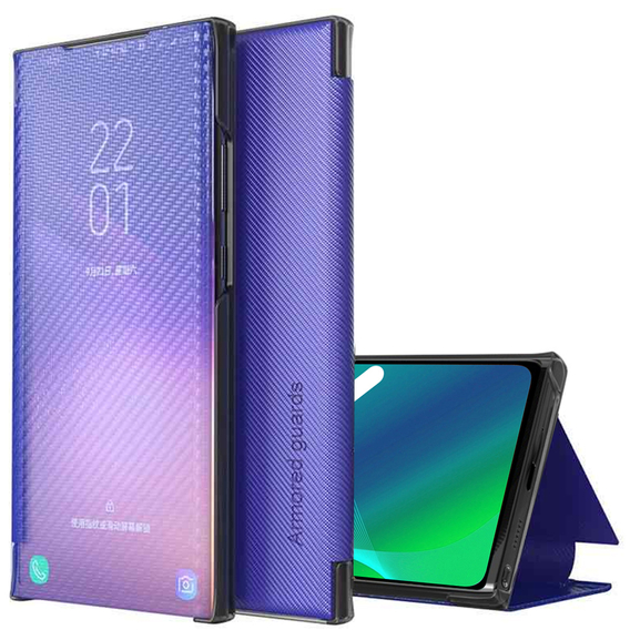 Klapkové puzdro pre Xiaomi 11T / 11T Pro, Carbon Fiber Folio Flip, modré