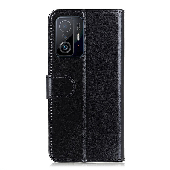 Klapkové puzdro pre Xiaomi 11T / 11T Pro, Crazy Horse Wallet, čierne