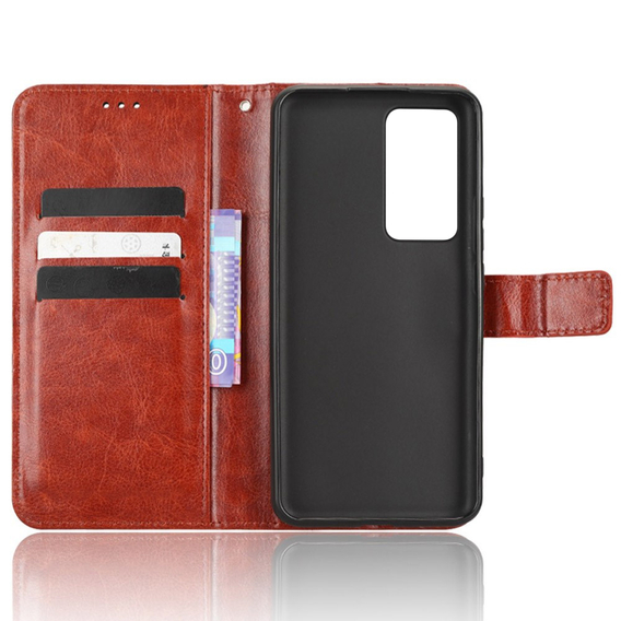 Klapkové puzdro pre Xiaomi 12T / 12T Pro, Crazy Horse Wallet, hnedé