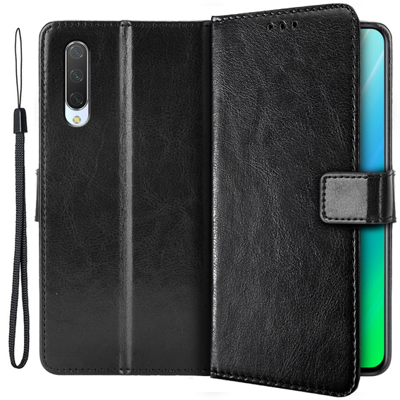 Klapkové puzdro pre Xiaomi Mi 9 Lite, Crazy Horse Wallet, čierne