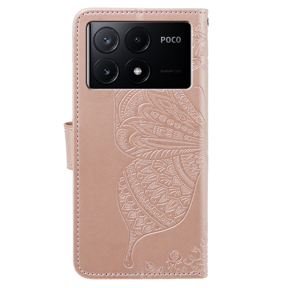 Klapkové puzdro pre Xiaomi Poco X6 Pro 5G, Butterfly, fialové