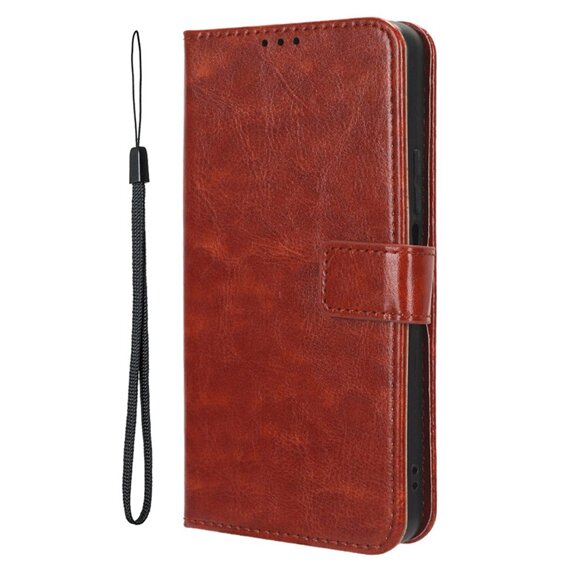 Klapkové puzdro pre Xiaomi Redmi 14C, Crazy Horse Wallet, hnedé