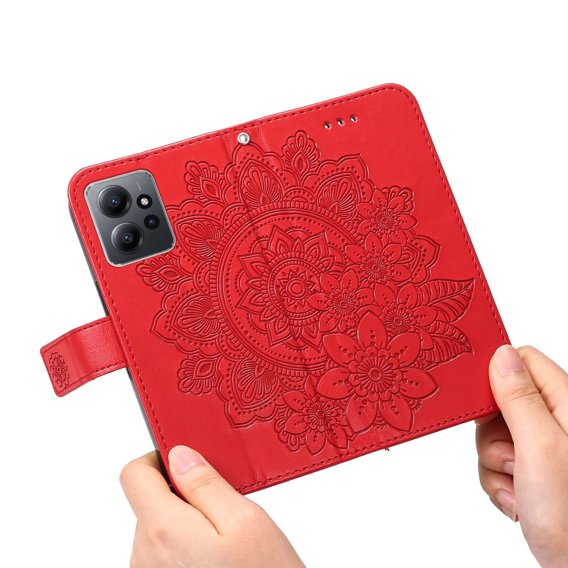 Klapkové puzdro pre Xiaomi Redmi Note 12 4G, Mandala Flower, červené