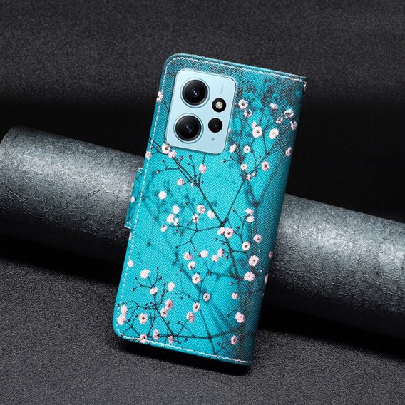 Klapkové puzdro pre Xiaomi Redmi Note 12 Pro 5G / POCO X5 Pro 5G, Wallet, Sakura, modré