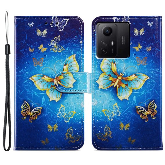 Klapkové puzdro pre Xiaomi Redmi Note 12S, Wallet Butterfly, modré