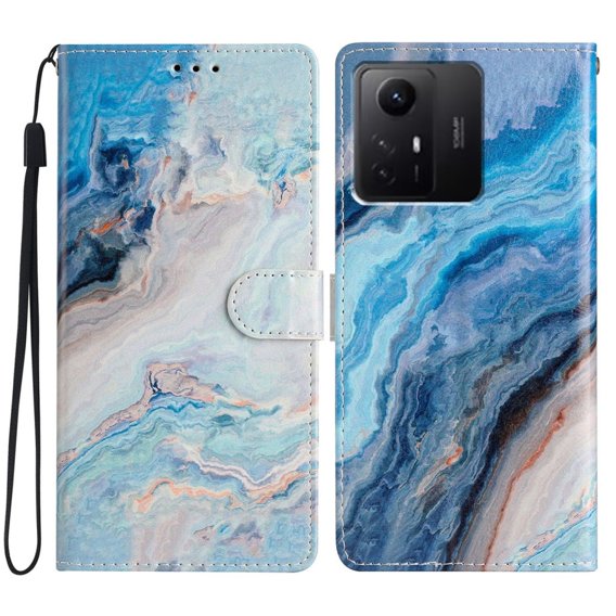 Klapkové puzdro pre Xiaomi Redmi Note 12S, Wallet Marble, modré