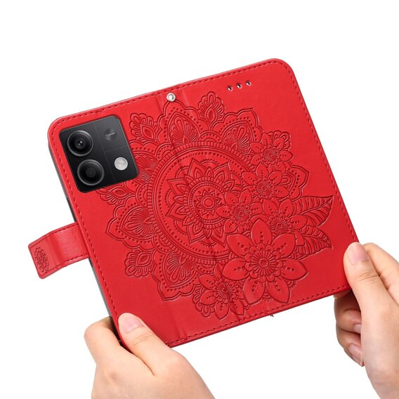 Klapkové puzdro pre Xiaomi Redmi Note 13 5G, Mandala, červené