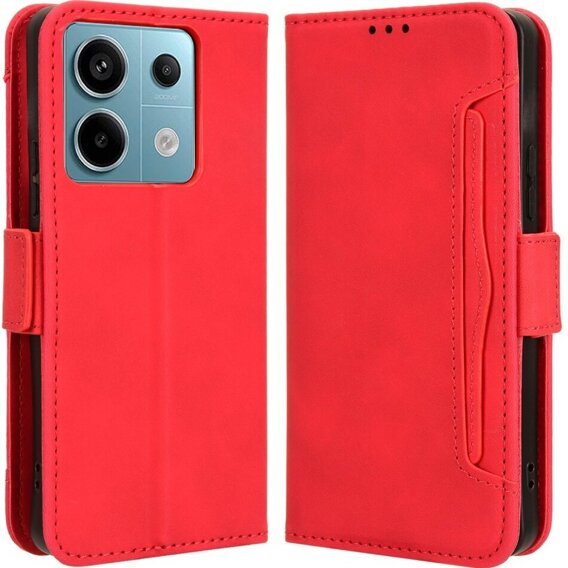 Klapkové puzdro pre Xiaomi Redmi Note 13 Pro 5G, Card Slot, červené