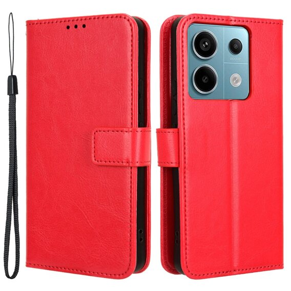 Klapkové puzdro pre Xiaomi Redmi Note 13 Pro 5G, Crazy Horse Wallet, červené