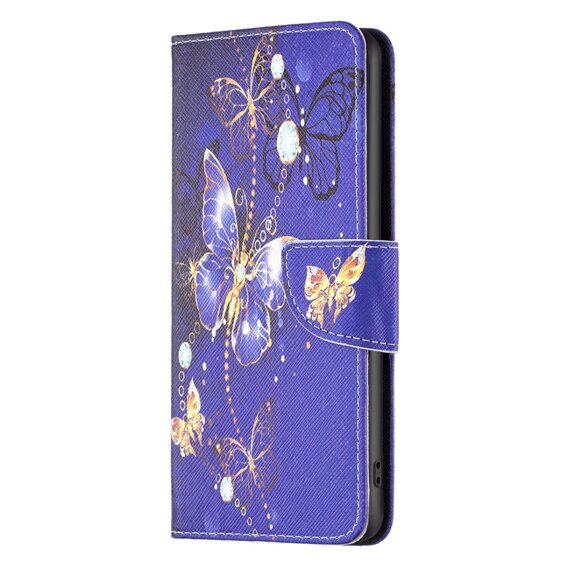 Klapkové puzdro pre Xiaomi Redmi Note 13 Pro 5G, Wallet, Butterflies fialové