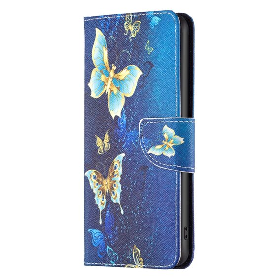 Klapkové puzdro pre Xiaomi Redmi Note 13 Pro 5G, Wallet, Butterflies modré