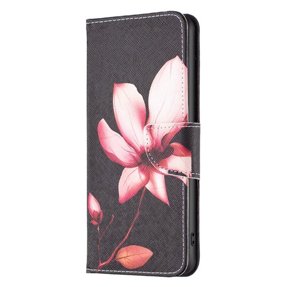 Klapkové puzdro pre Xiaomi Redmi Note 13 Pro 5G, Wallet, Lotus čierne