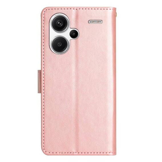 Klapkové puzdro pre Xiaomi Redmi Note 13 Pro+, Butterfly, ružové rose gold