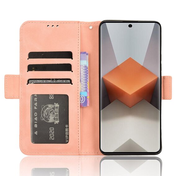 Klapkové puzdro pre Xiaomi Redmi Note 13 Pro+, Card Slot, ružové