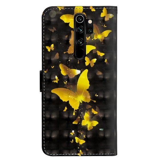 Klapkové puzdro pre Xiaomi Redmi Note 8 Pro, Wallet Butterfly, zlaté