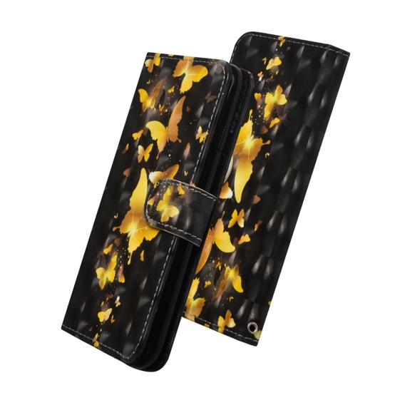 Klapkové puzdro pre Xiaomi Redmi Note 8 Pro, Wallet Butterfly, zlaté