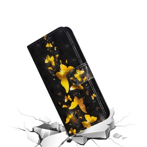 Klapkové puzdro pre Xiaomi Redmi Note 8 Pro, Wallet Butterfly, zlaté
