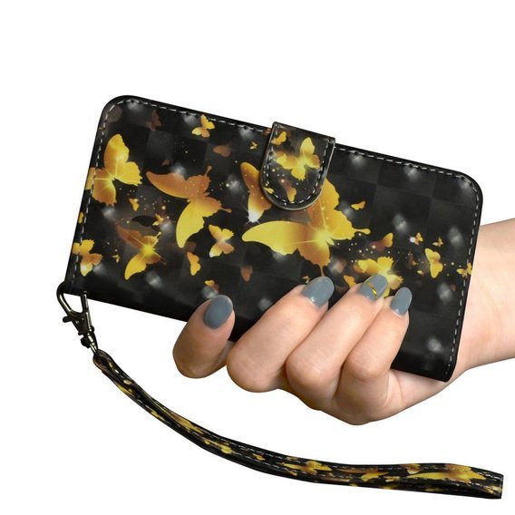 Klapkové puzdro pre Xiaomi Redmi Note 8 Pro, Wallet Butterfly, zlaté