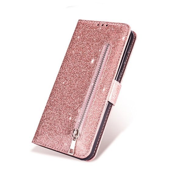 Klapkové puzdro pre Xiaomi Redmi Note 8 Pro, Wallet Zippered, ružové rose gold