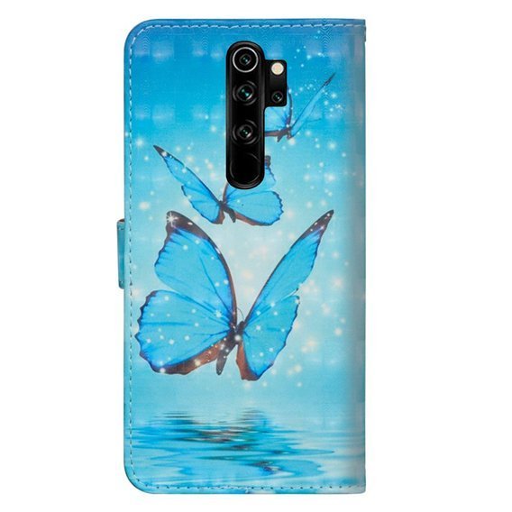 Klapkové puzdro pre Xiaomi Redmi Note 8 Pro, Wallet butterfly, modré