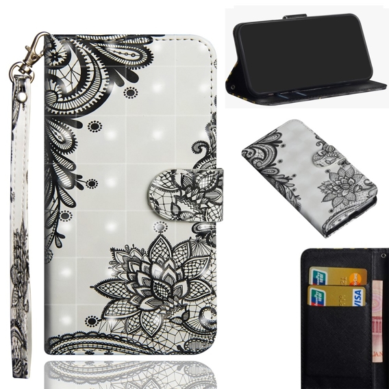 Klapkové puzdro pre Xiaomi Redmi Note 8 Pro, Wallet flowers, biele