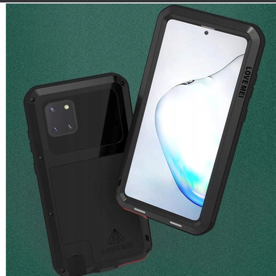 Love Mei Obal na mobil pre Samsung Galaxy Note 10 Lite, armored with glass, čierne