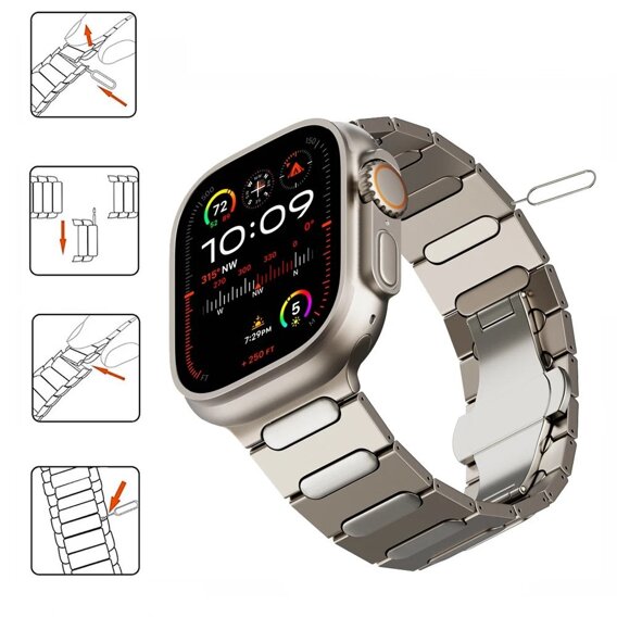 Náramok pre Apple Watch 1/2/3/4/5/6/7/8/9/SE/ULTRA/ULTRA 2 42/44/45/49MM, titán