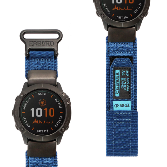 Nylonový opasok ERBORD Quickfit pre Garmin Fenix 5X/6X/6X PRO/7X, modrý