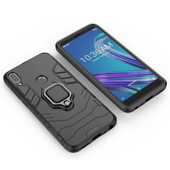 Obal na mobil pre Asus ZenFone Max Pro M1 ZB602KL, Kickstand Ring, čierne