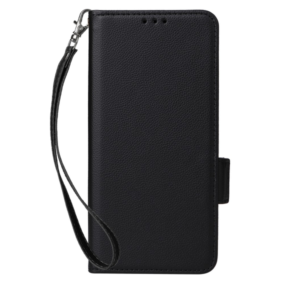 Obal na mobil pre HTC U24 Pro 5G, Wallet Litchi Leather, čierne