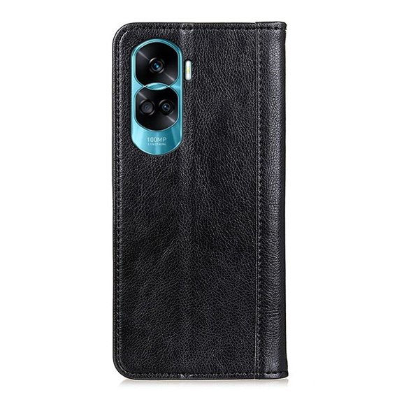 Obal na mobil pre Honor 90 Lite 5G, Wallet Litchi Leather, čierne