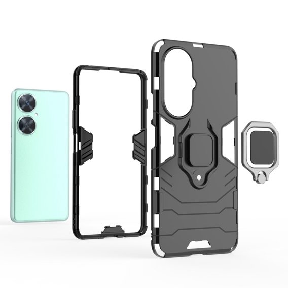 Obal na mobil pre Huawei Nova 11i, Kickstand Ring, čierne