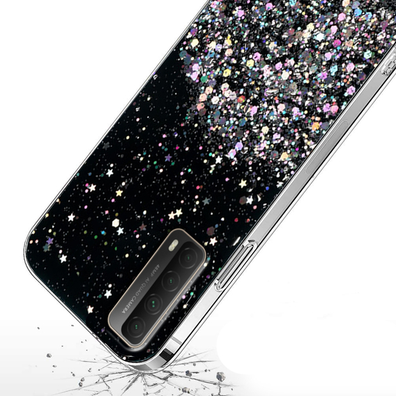 Obal na mobil pre Huawei P Smart 2021/Y7A, Glittery, čierne