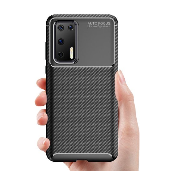 Obal na mobil pre Huawei P40, Carbon Gel, čierne