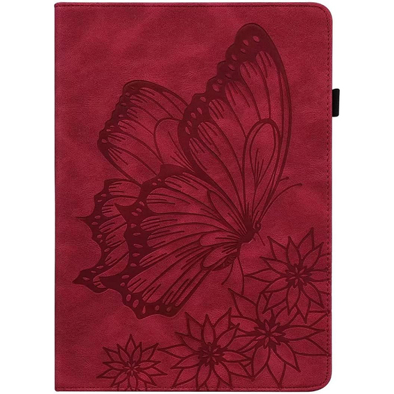 Obal na mobil pre Lenovo Tab M9, Wallet Pen Slot, butterflies, hnedé