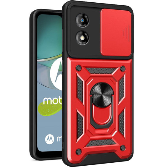 Obal na mobil pre Motorola Moto E13, CamShield Slide, červené