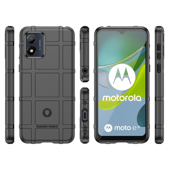 Obal na mobil pre Motorola Moto E13, Rugged Shield, čierne