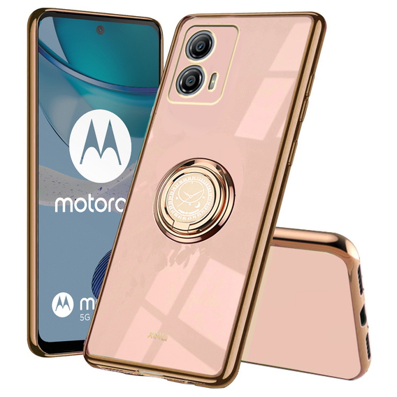 Obal na mobil pre Motorola Moto G53 5G, Electro Ring, ružové rose gold