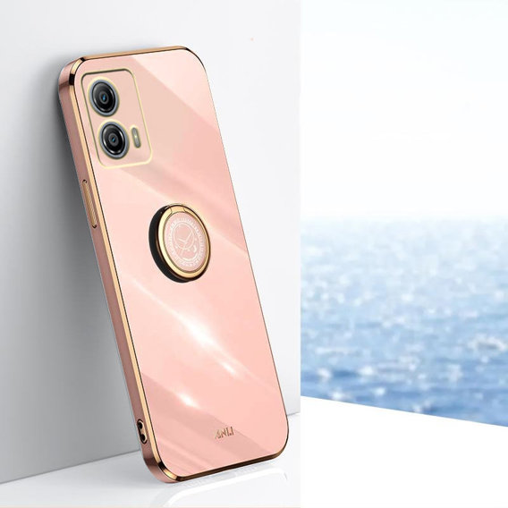 Obal na mobil pre Motorola Moto G53 5G, Electro Ring, ružové rose gold