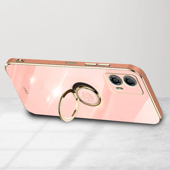 Obal na mobil pre Motorola Moto G53 5G, Electro Ring, ružové rose gold