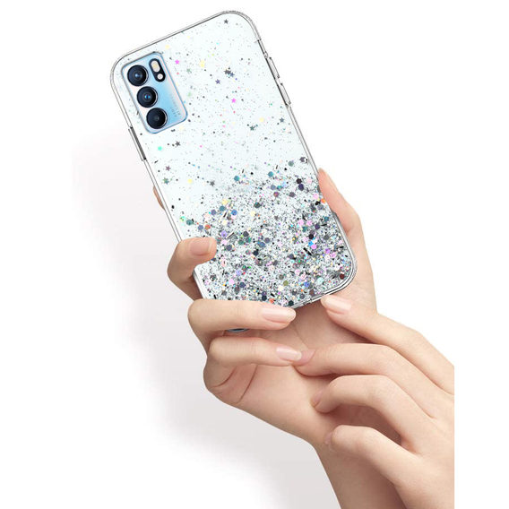 Obal na mobil pre OPPO Reno 6 5G, Glittery, priehľadné