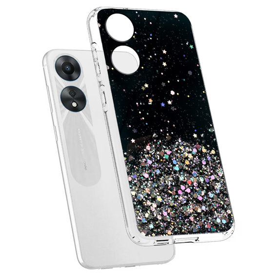 Obal na mobil pre Oppo A17, Glittery, čierne