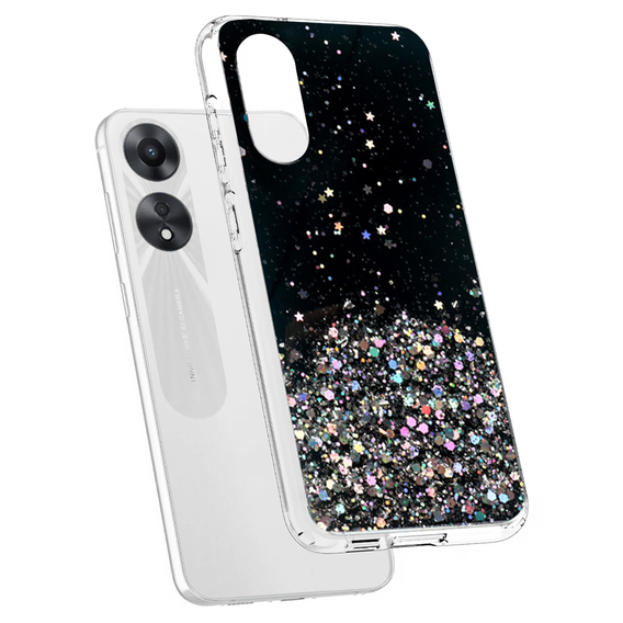 Obal na mobil pre Oppo A78 5G, Glittery, čierne