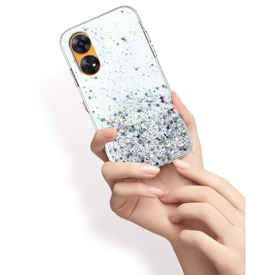 Obal na mobil pre Oppo Reno8 T, Glittery, priehľadné